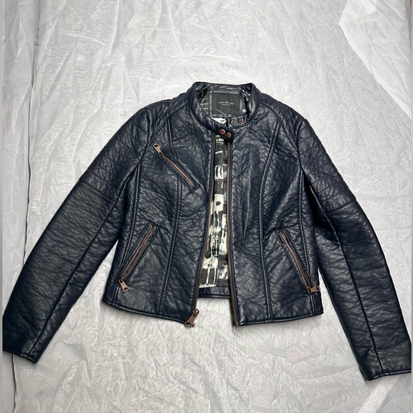 Veste Moto Faux Cuir Matelassée Halogen - Taille Petite (PS), Occasion Très Bon état